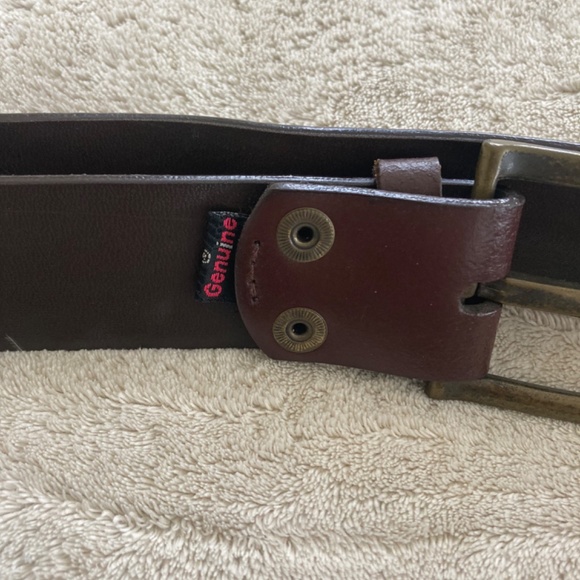 Volcom Stone Brown Leather Belt Aqua Logo Small - Picture 6 of 8